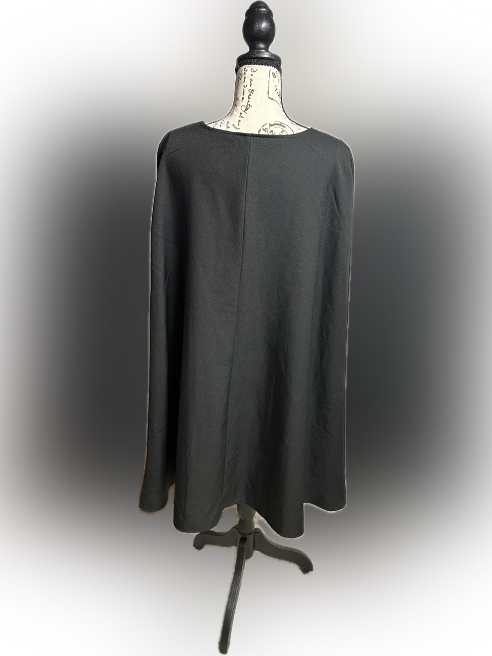 Black Cape-Sleeve Mini Dress - Picture 3 of 6